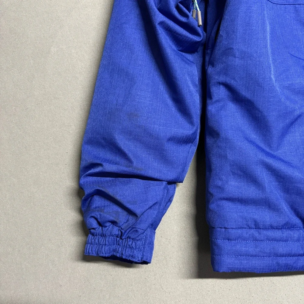 Firefly Girl's Hooded Winter Snowboard Ski Jacket, Blue with Yellow Zipper‎